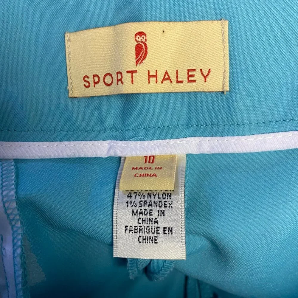 Sport Haley Turquoise Womens Golf Capris With Zip Pockets & Elastic Waistband 10